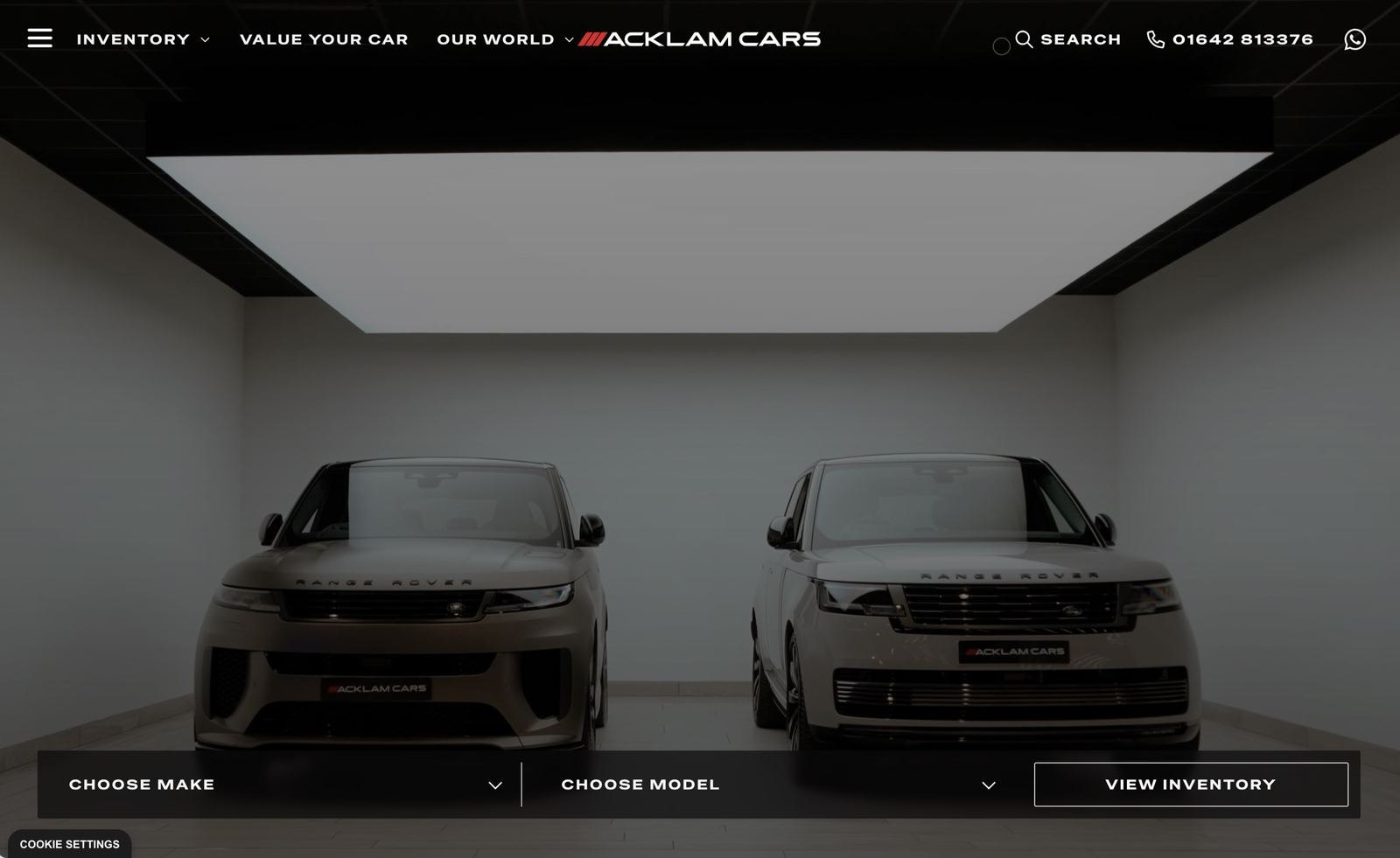 Acklam Cars website