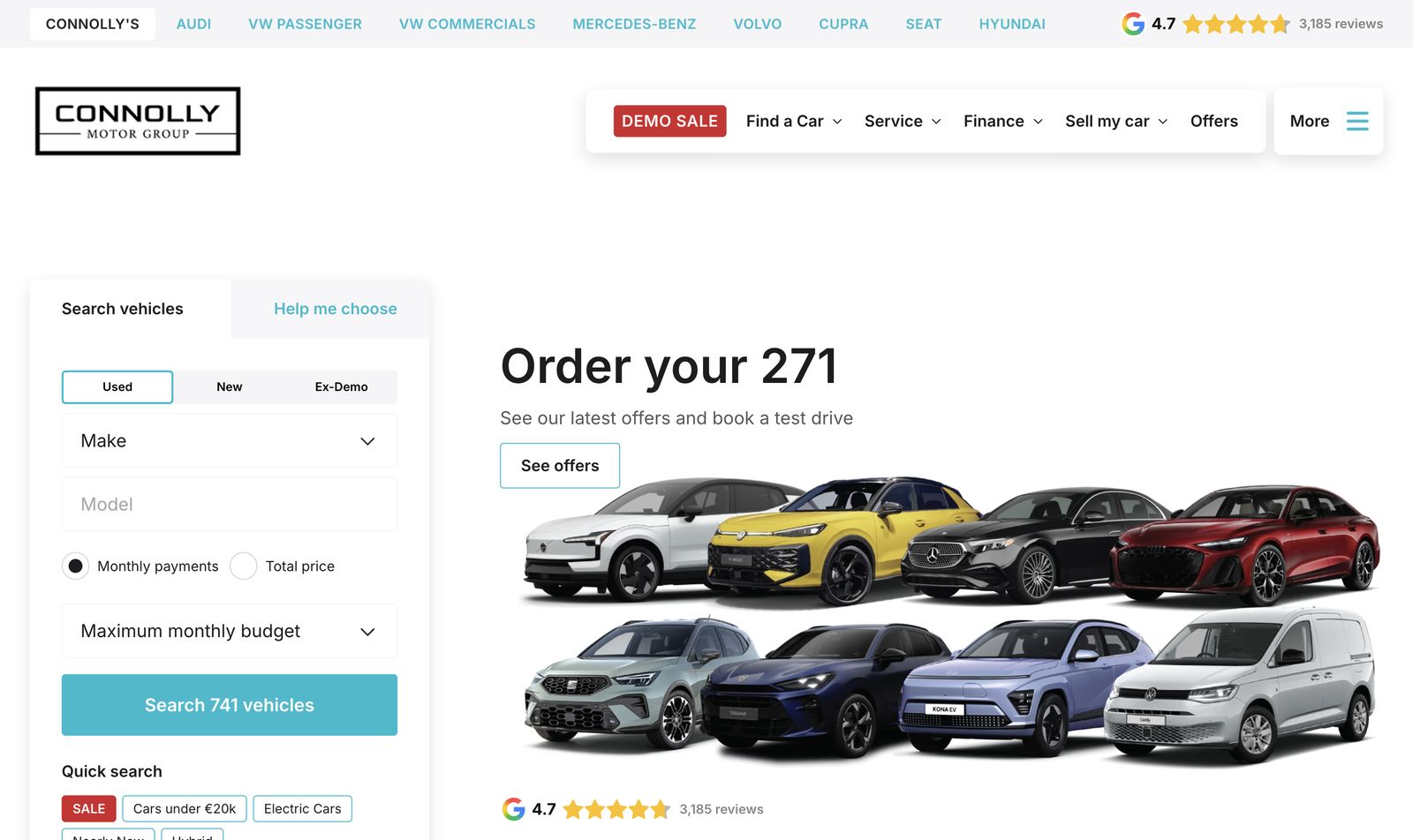 The Connolly Motor Group website
