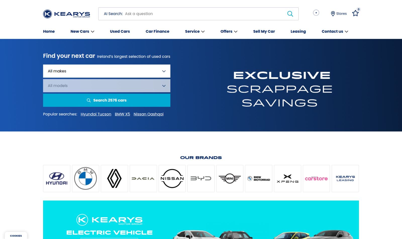 Kearys Motor Group website