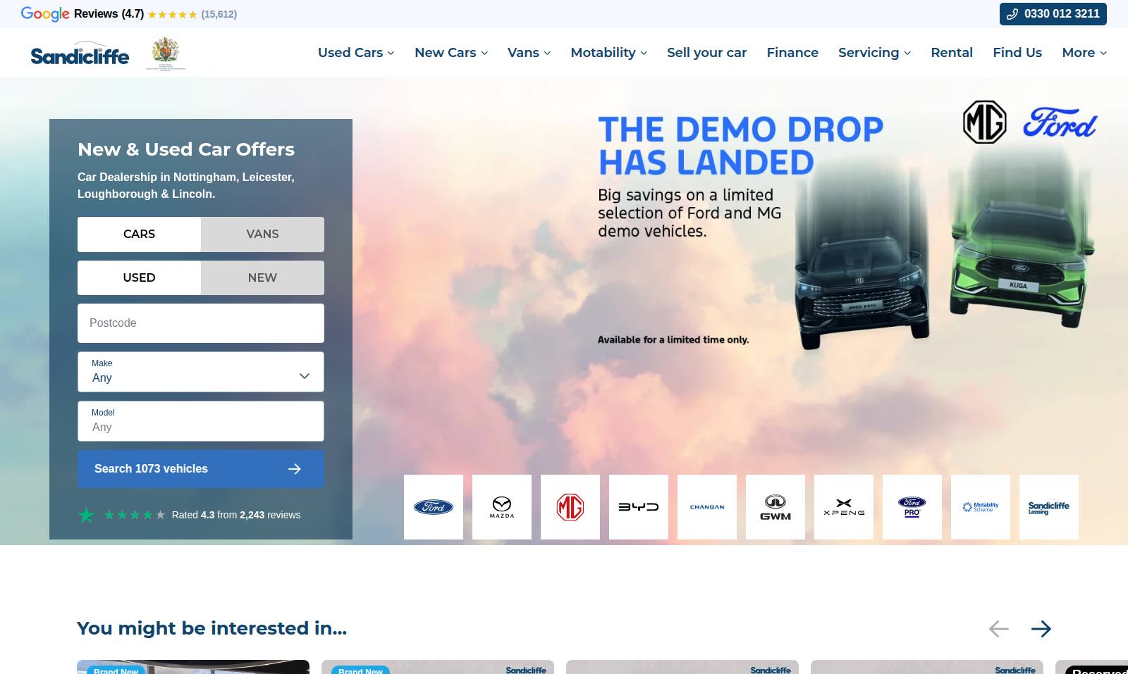 Sandicliffe Motor Group website