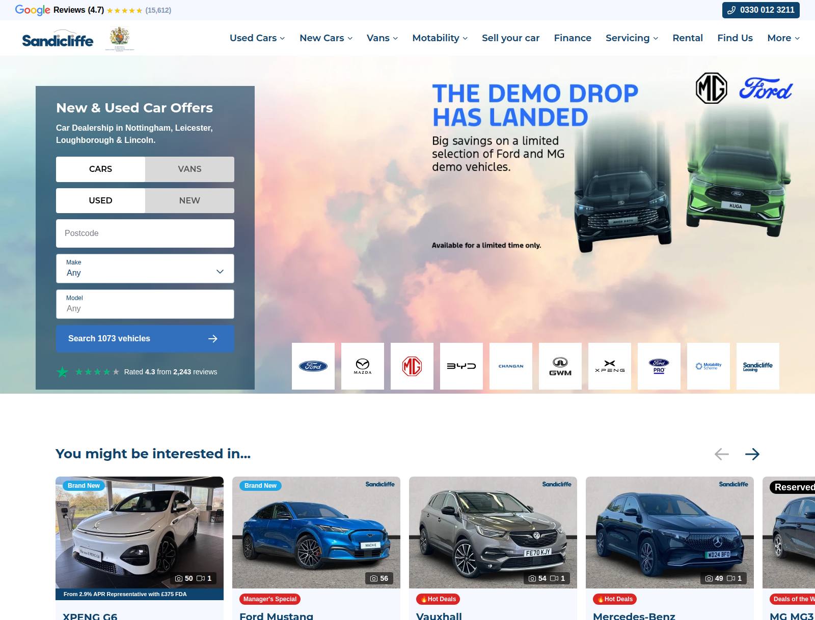 Sandicliffe Motor Group website