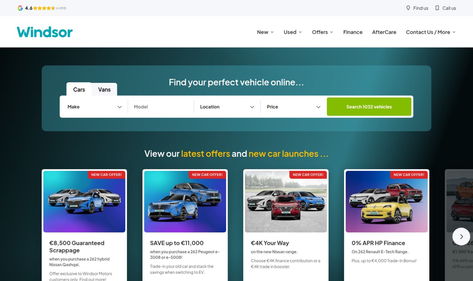 Windsor Motors website
